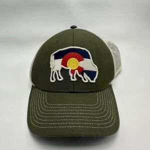 Buffalo Colorado Local Crowns Hat Cap Mens Green Snap‎ Back Mesh Trucker